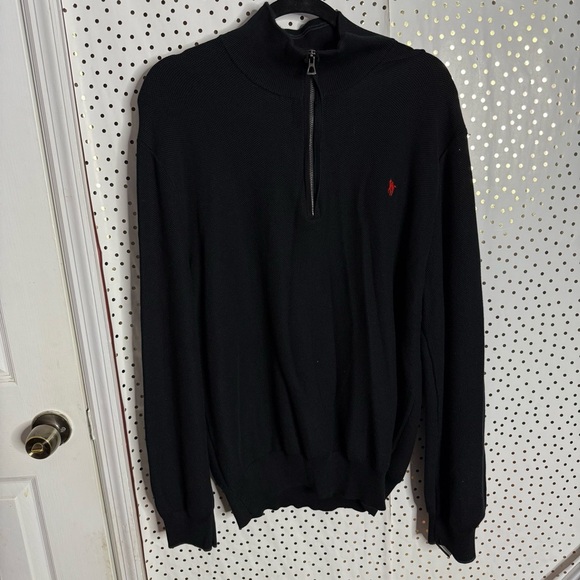 Polo Ralph Lauren Black Half-Zip Sweater - Picture 1 of 6